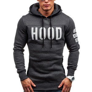 Men Winter Slim Hoodie Warm Pullover Sweatshirt Hooded Coat Outwear Tops