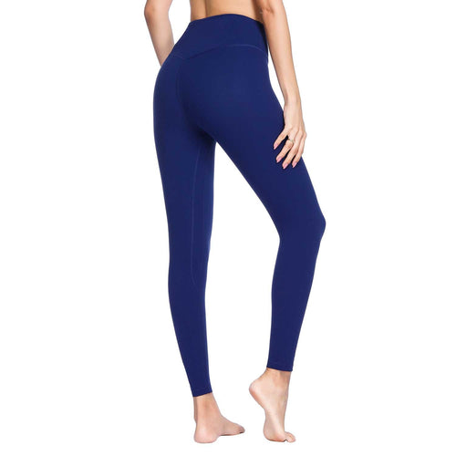 2018 Sexy Women Solid High Waist Hip Push Up Basic Leggings Pants Quick Dry Stretch Sports Tight Yoga Running Gym Slim Trousers