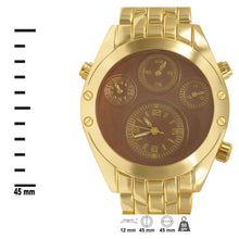 Carregar imagem no visualizador da galeria, Gold Glossy 4-subdial Executive Classic Mens Watch