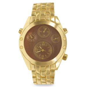 Gold Glossy 4-subdial Executive Classic Mens Watch